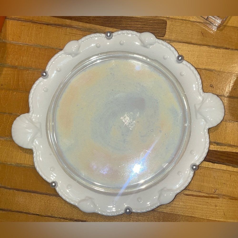 Urban Outfitters Iridescent White Serving Tray NEW NWT